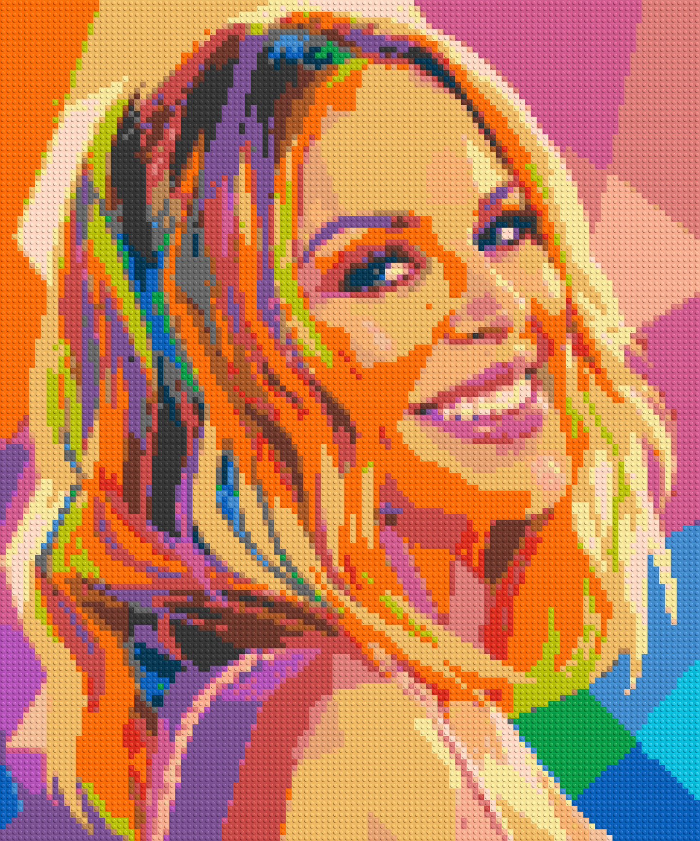 Kylie Minogue Over-the-Shoulder Smile Pop Art - Brick Art Mosaic Kit 5x6 large