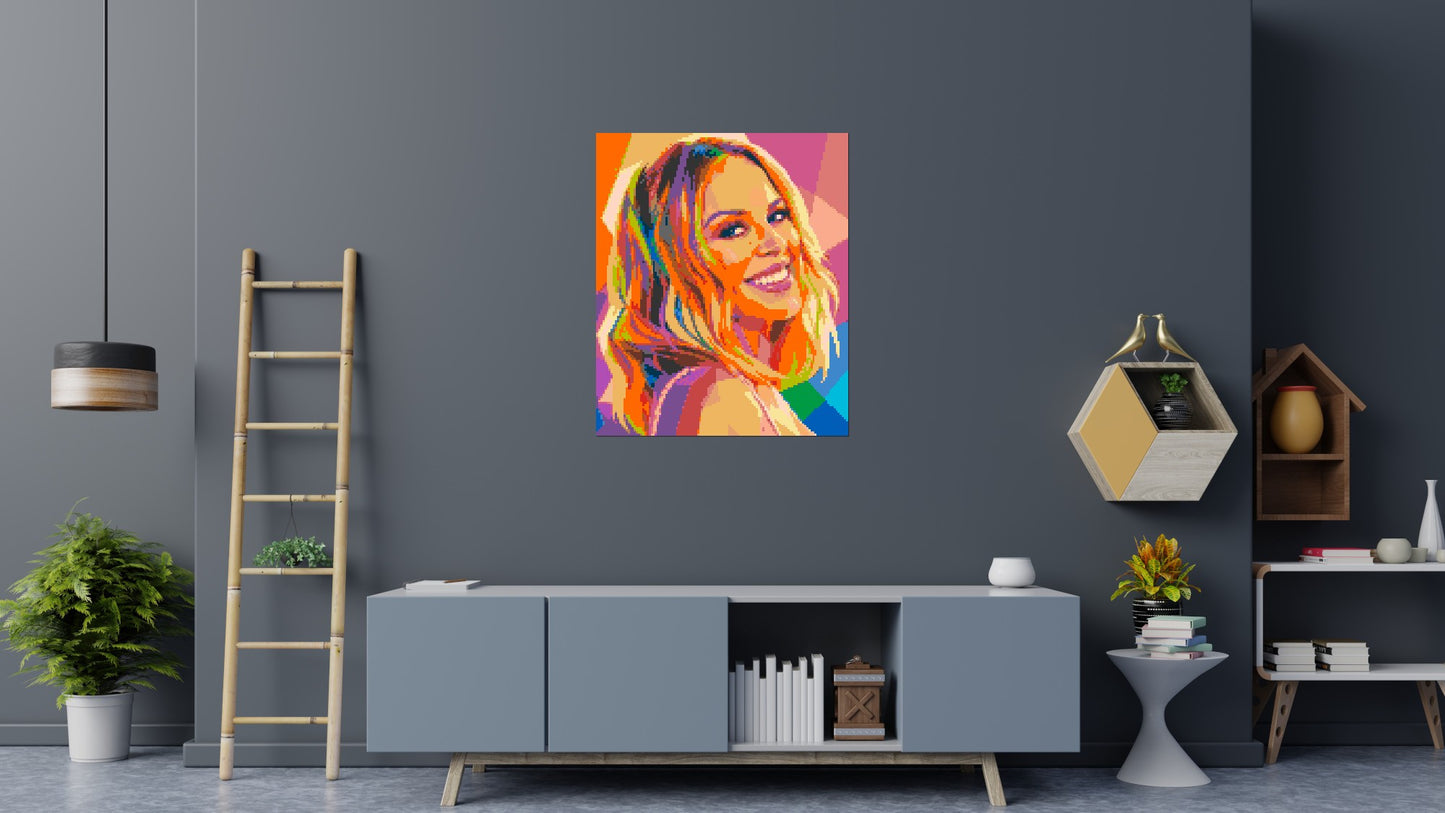Kylie Minogue Over-the-Shoulder Smile Pop Art - Brick Art Mosaic Kit 5x6 large