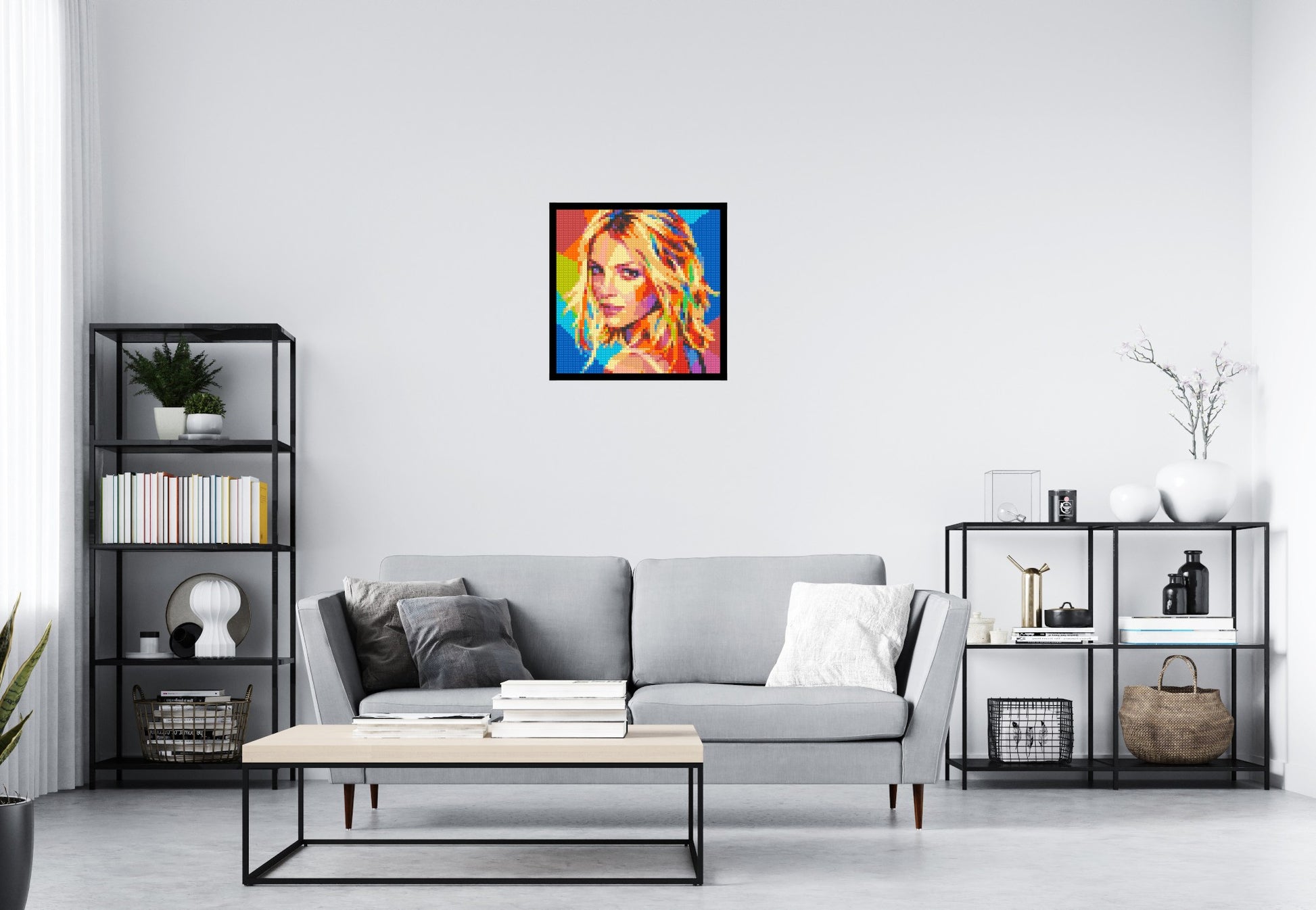 Britney Spears Over-the-Shoulder Glance Pop Art - Brick Art Mosaic Kit 3x3 scene with frame