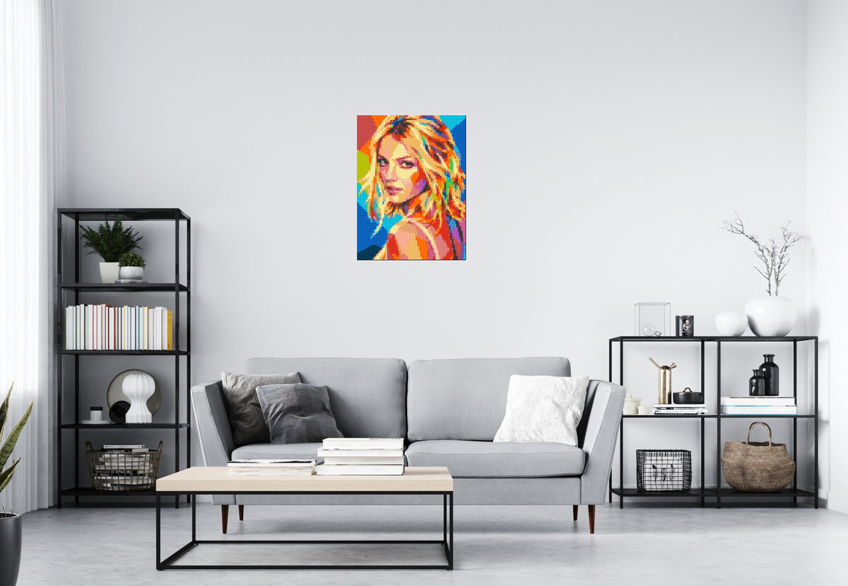 Britney Spears Over-the-Shoulder Glance Pop Art - Brick Art Mosaic Kit 3x4 scene