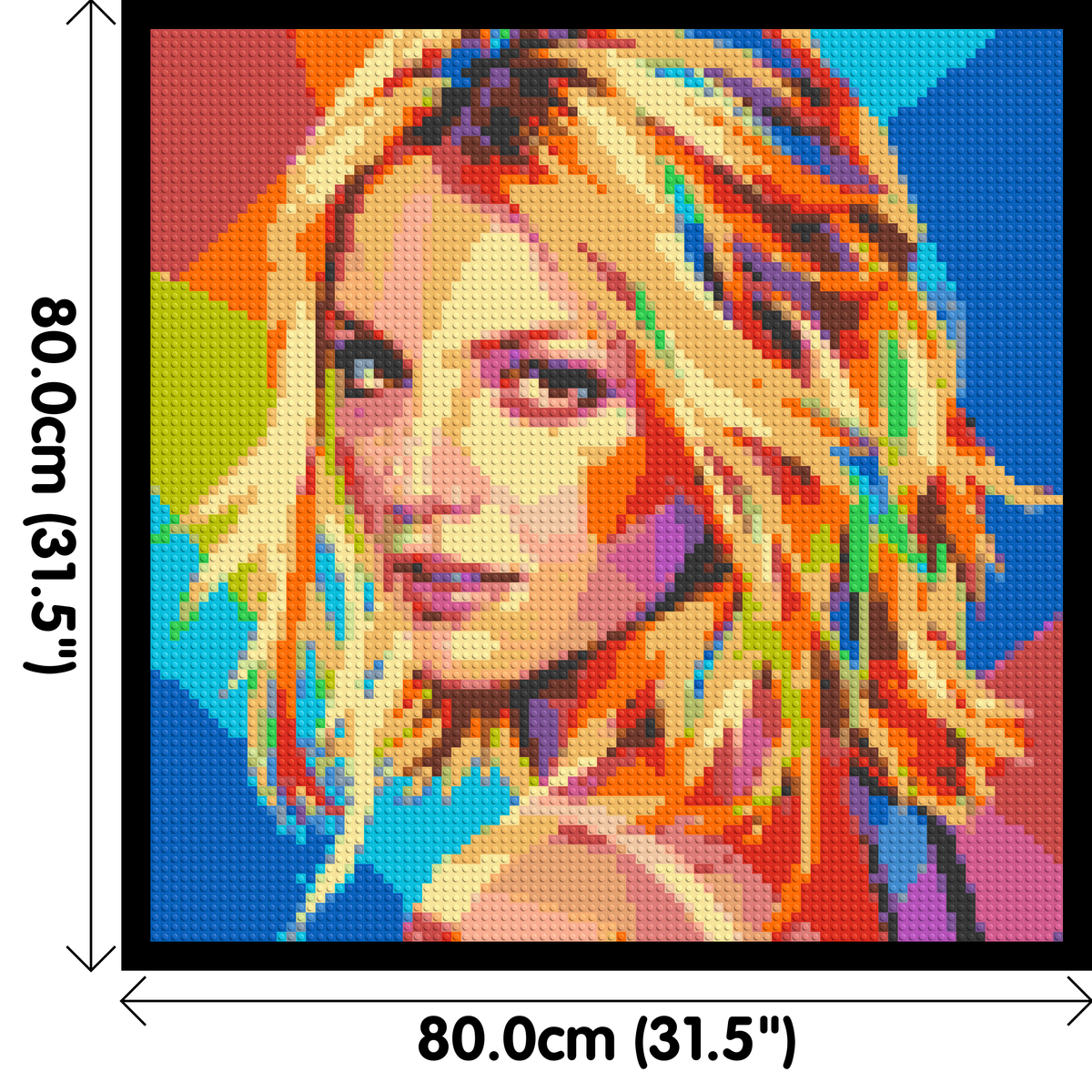 Britney Spears Over-the-Shoulder Glance Pop Art - Brick Art Mosaic Kit 4x4 dimensions with frame