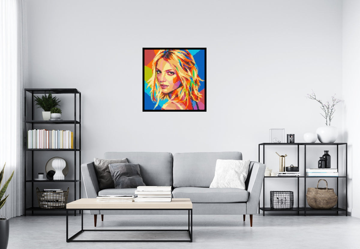 Britney Spears Over-the-Shoulder Glance Pop Art - Brick Art Mosaic Kit 4x4 large