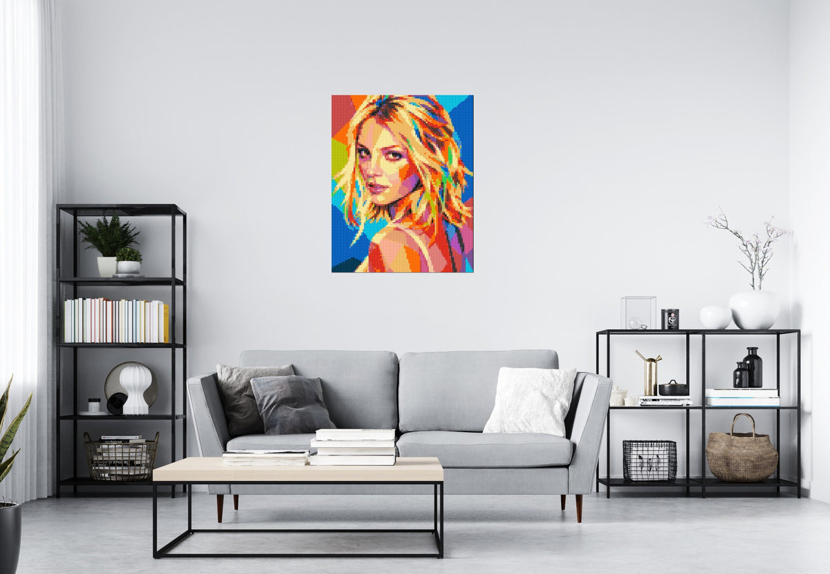 Britney Spears Over-the-Shoulder Glance Pop Art - Brick Art Mosaic Kit 4x5 large