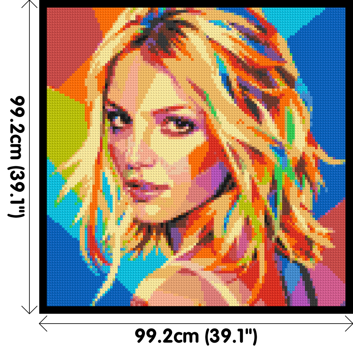 Britney Spears Over-the-Shoulder Glance Pop Art - Brick Art Mosaic Kit 5x5 dimensions with frame