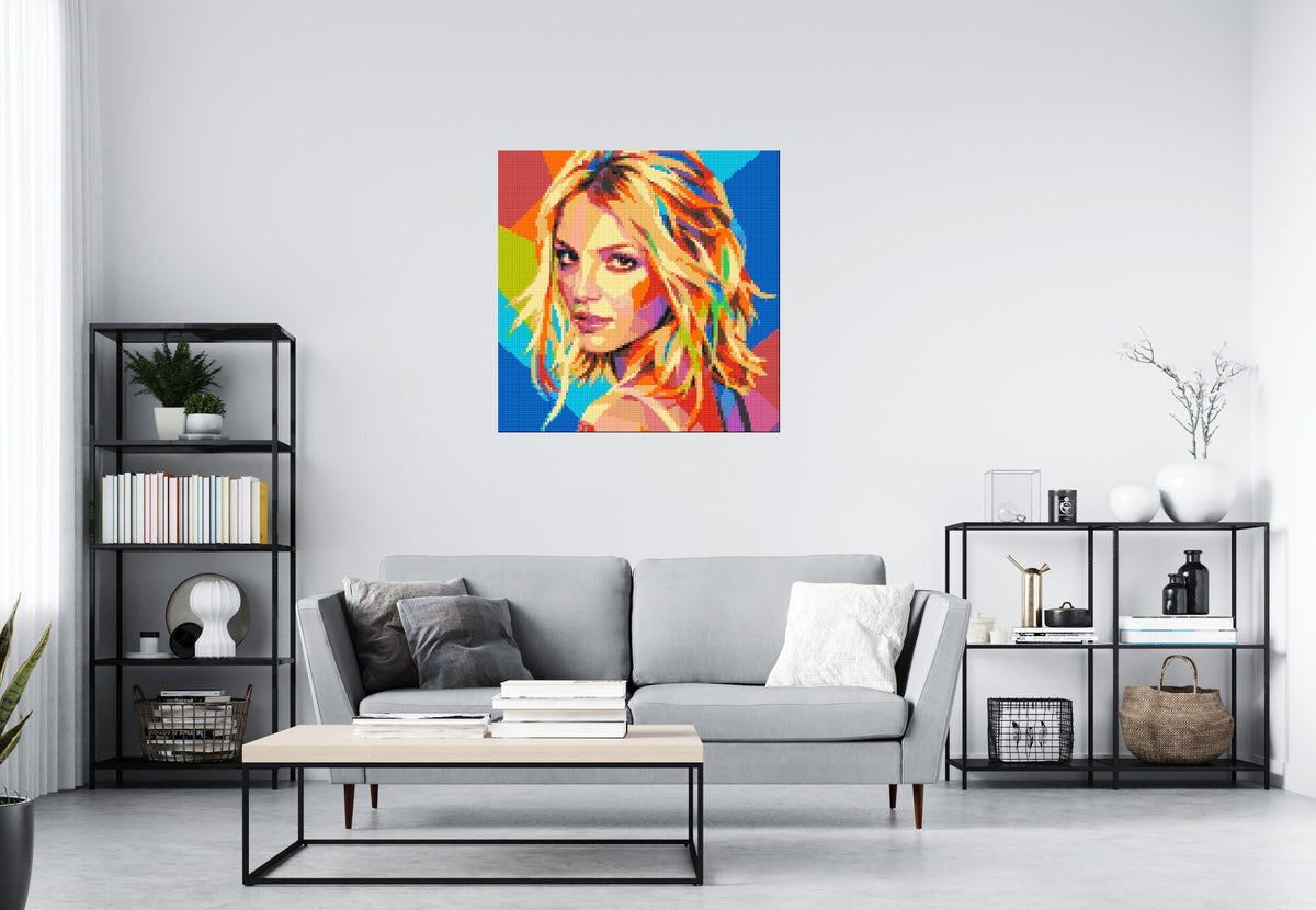 Britney Spears Over-the-Shoulder Glance Pop Art - Brick Art Mosaic Kit 5x5 scene