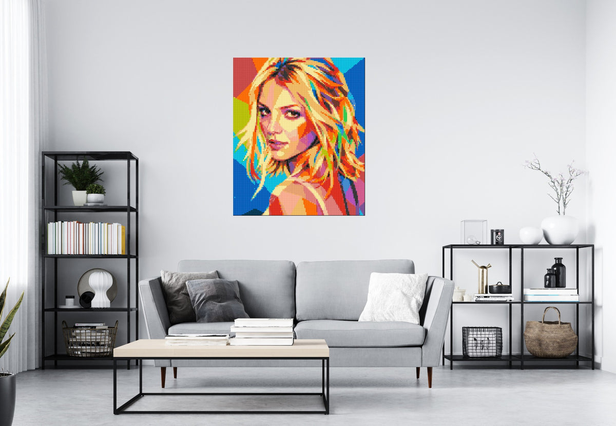 Britney Spears Over-the-Shoulder Glance Pop Art - Brick Art Mosaic Kit 5x6 large