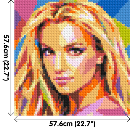 Britney Spears Portrait Pop Art - Brick Art Mosaic Kit 3x3 large