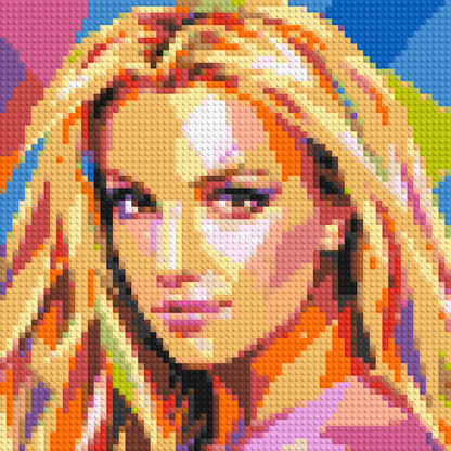 Britney Spears Portrait Pop Art - Brick Art Mosaic Kit 3x3 large