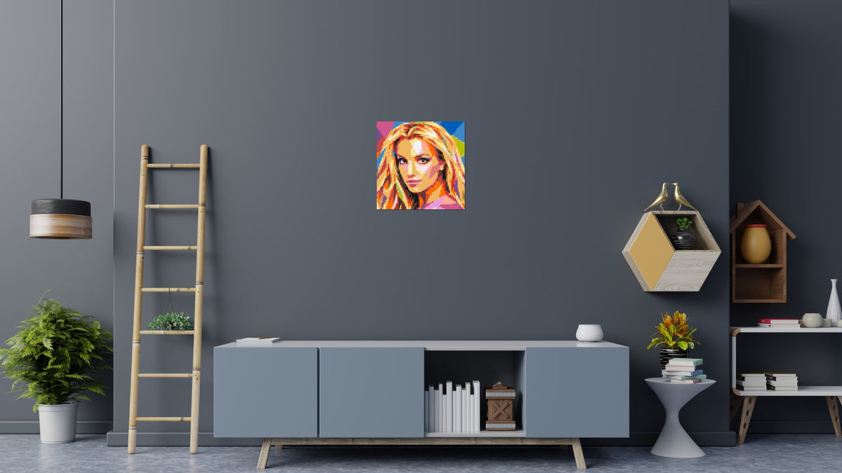 Britney Spears Portrait Pop Art - Brick Art Mosaic Kit 3x3 large