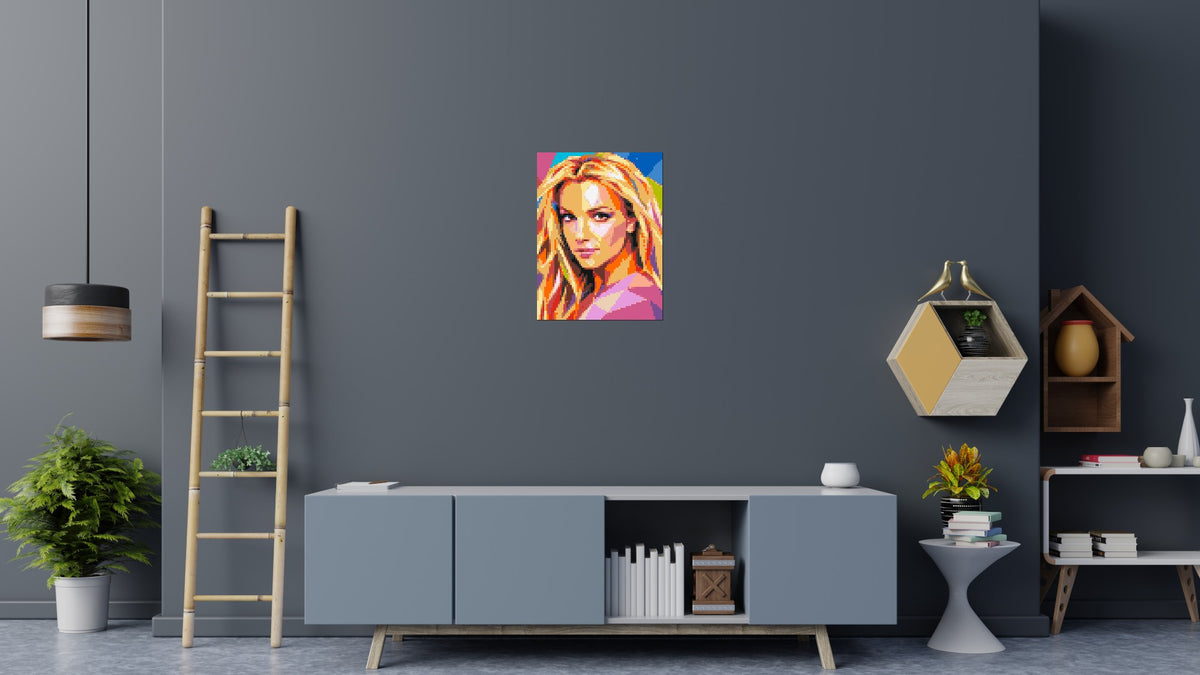 Britney Spears Portrait Pop Art - Brick Art Mosaic Kit 3x4 large