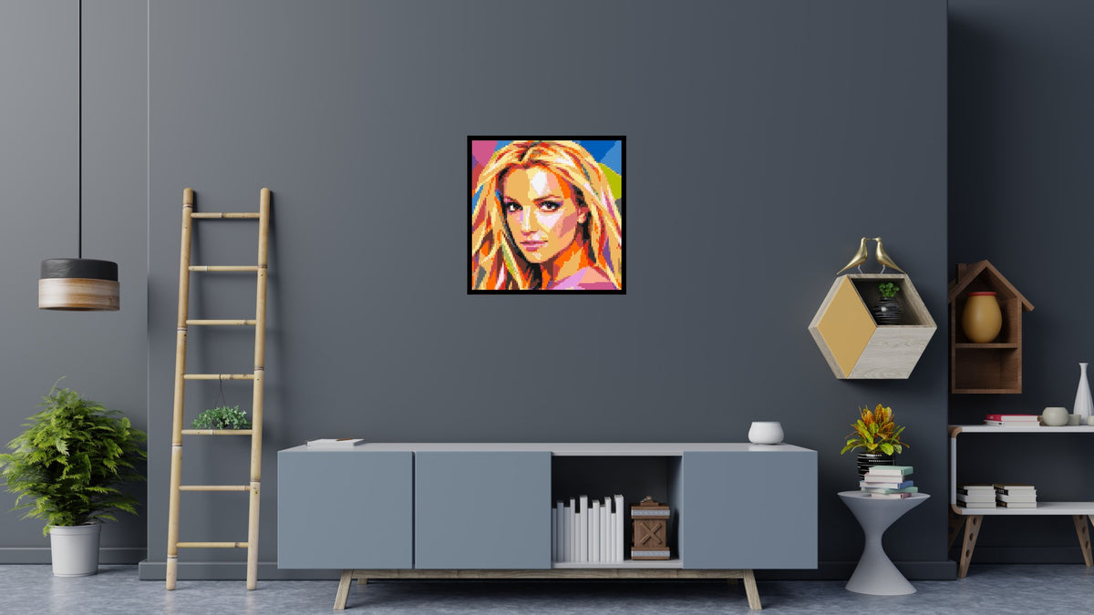Britney Spears Portrait Pop Art - Brick Art Mosaic Kit 4x4 large