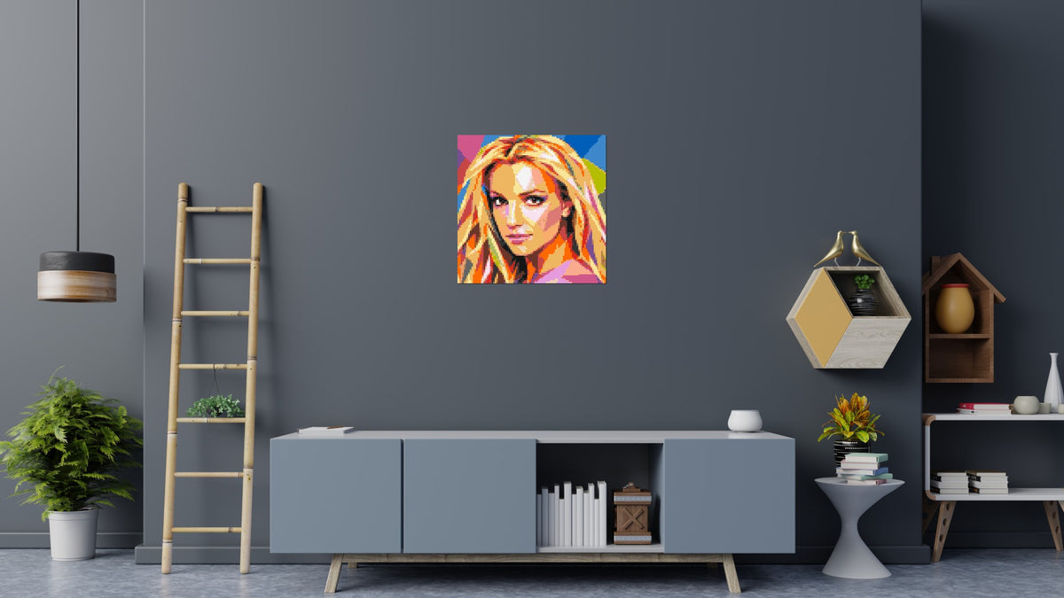 Britney Spears Portrait Pop Art - Brick Art Mosaic Kit 4x4 large