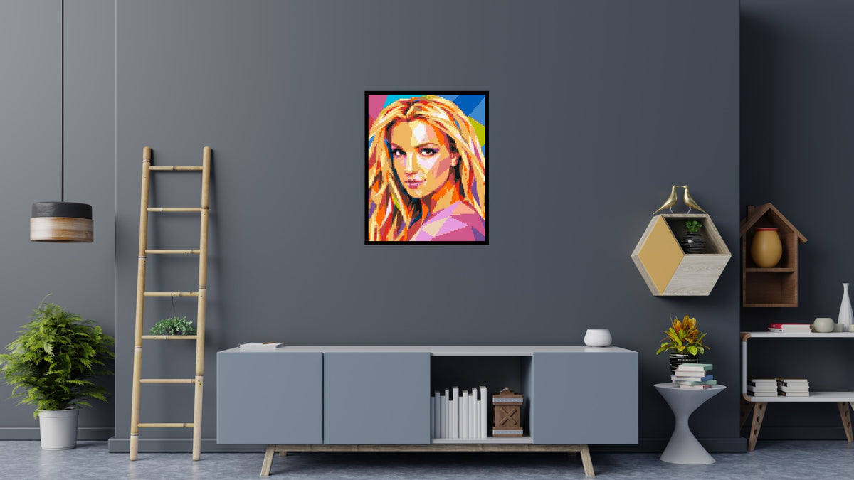 Britney Spears Portrait Pop Art - Brick Art Mosaic Kit 4x5 large