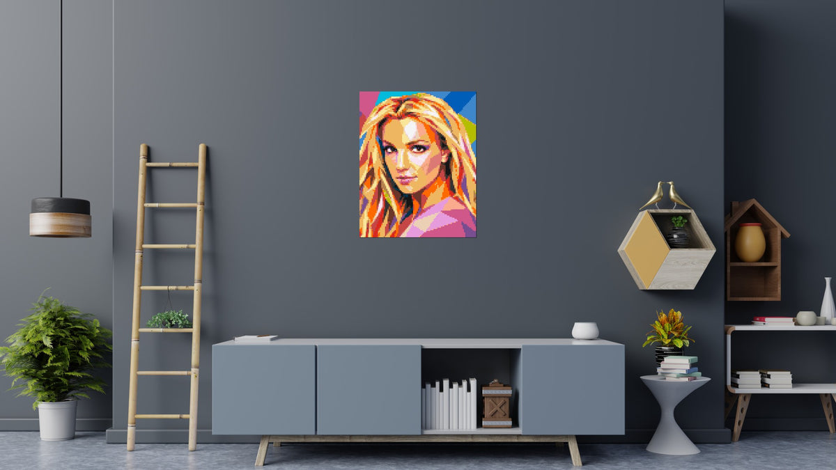 Britney Spears Portrait Pop Art - Brick Art Mosaic Kit 4x5 large
