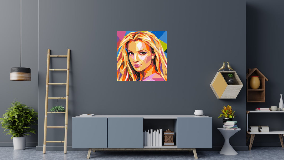 Britney Spears Portrait Pop Art - Brick Art Mosaic Kit 5x5 large