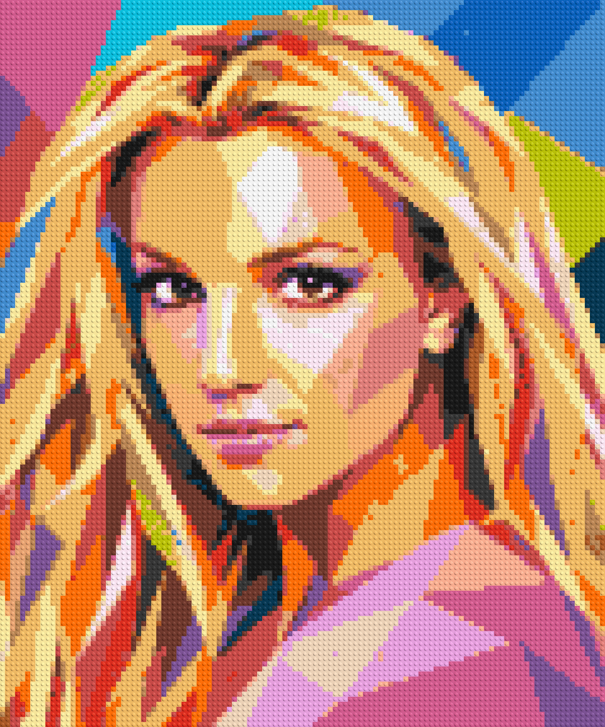 Britney Spears Portrait Pop Art - Brick Art Mosaic Kit 5x6 large