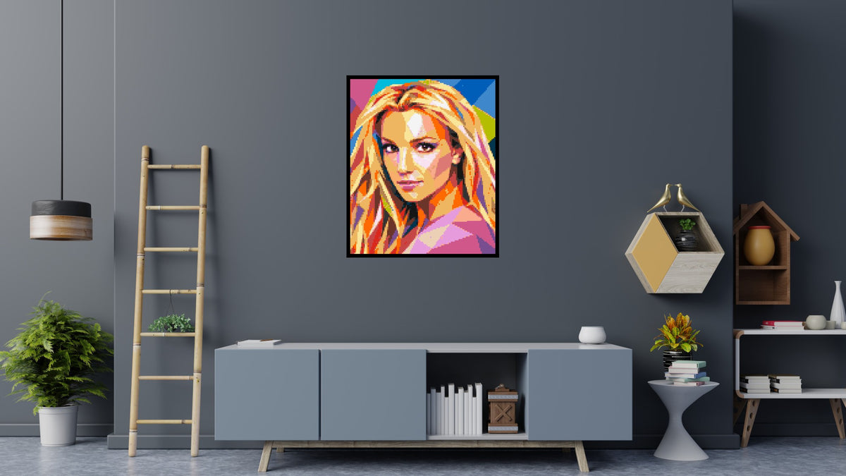 Britney Spears Portrait Pop Art - Brick Art Mosaic Kit 5x6 large