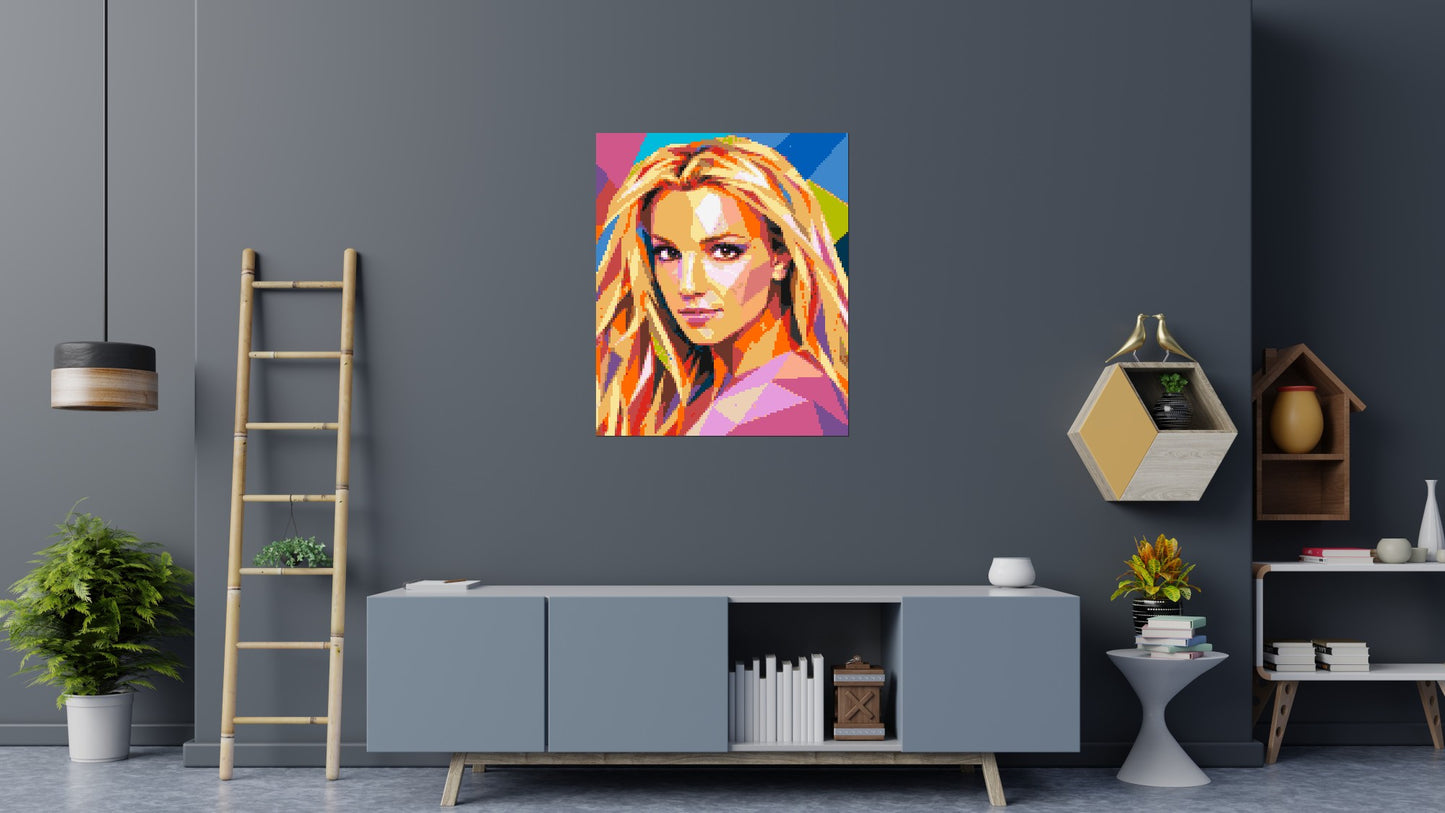 Britney Spears Portrait Pop Art - Brick Art Mosaic Kit 5x6 large