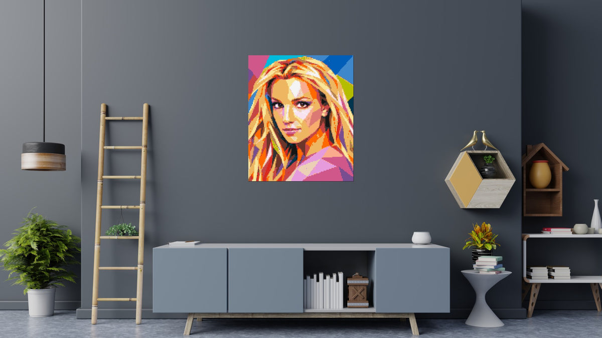 Britney Spears Portrait Pop Art - Brick Art Mosaic Kit 5x6 scene