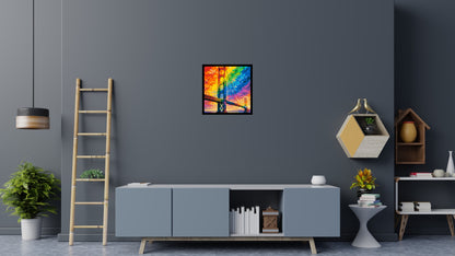 San Francisco Golden Gate Bridge Vibrant Post-Impressionist - Brick Art Mosaic Kit 3x3 large