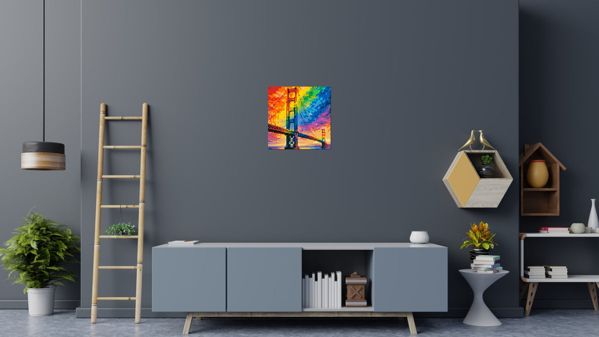 San Francisco Golden Gate Bridge Vibrant Post-Impressionist - Brick Art Mosaic Kit 3x3 scene