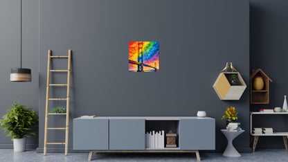 San Francisco Golden Gate Bridge Vibrant Post-Impressionist - Brick Art Mosaic Kit 3x3 large