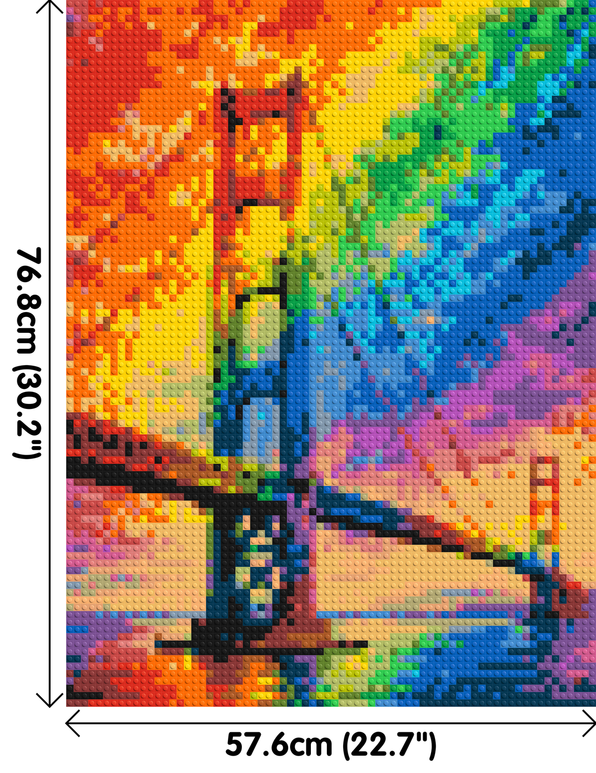 San Francisco Golden Gate Bridge Vibrant Post-Impressionist - Brick Art Mosaic Kit 3x4 large