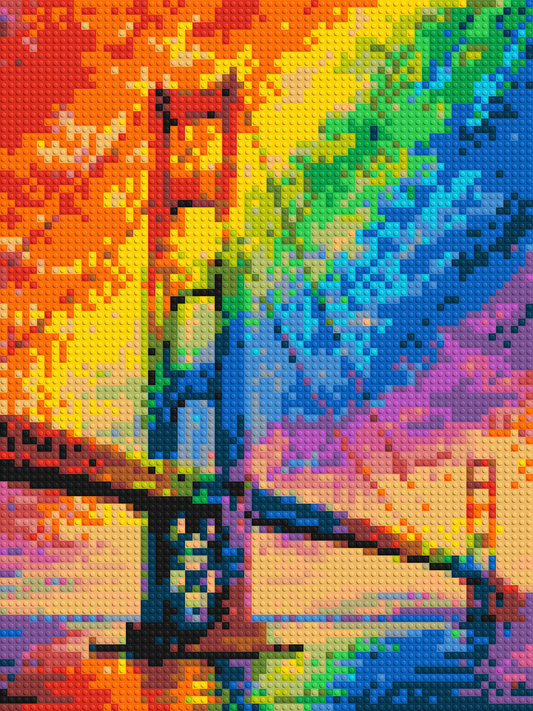 San Francisco Golden Gate Bridge Vibrant Post-Impressionist - Brick Art Mosaic Kit 3x4 large
