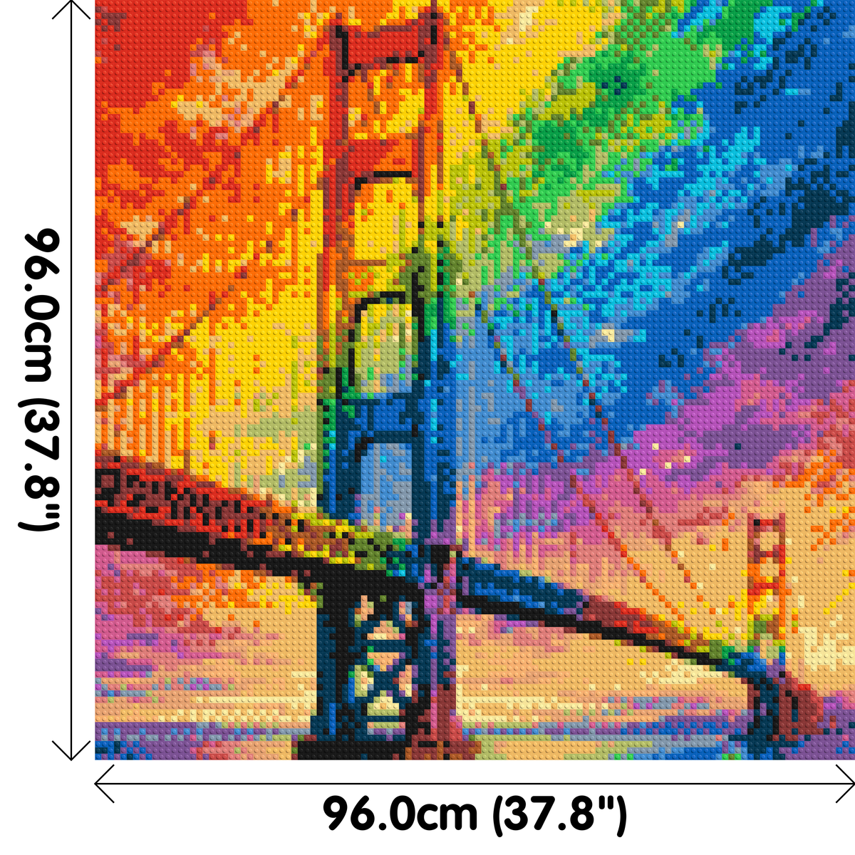 San Francisco Golden Gate Bridge Vibrant Post-Impressionist - Brick Art Mosaic Kit 5x5 dimensions