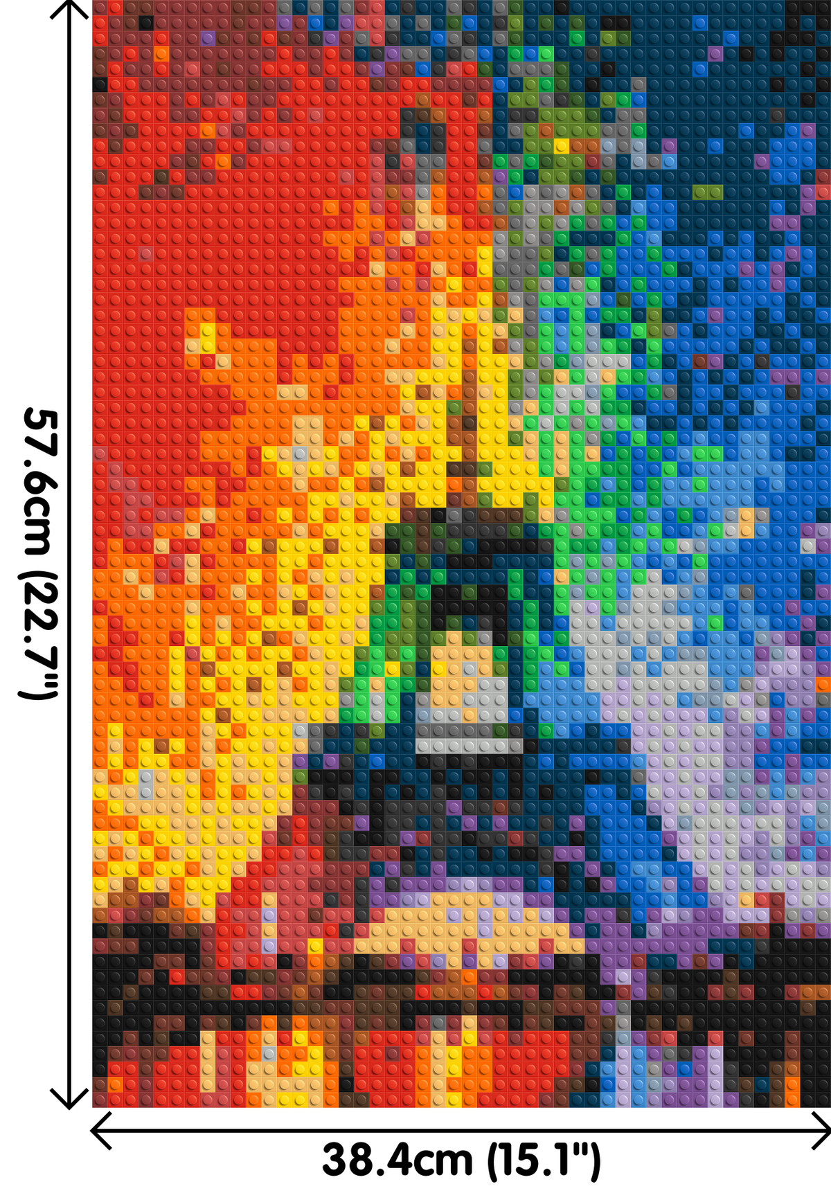 Paris Eiffel Tower Vibrant Post-Impressionist - Brick Art Mosaic Kit 2x3 large