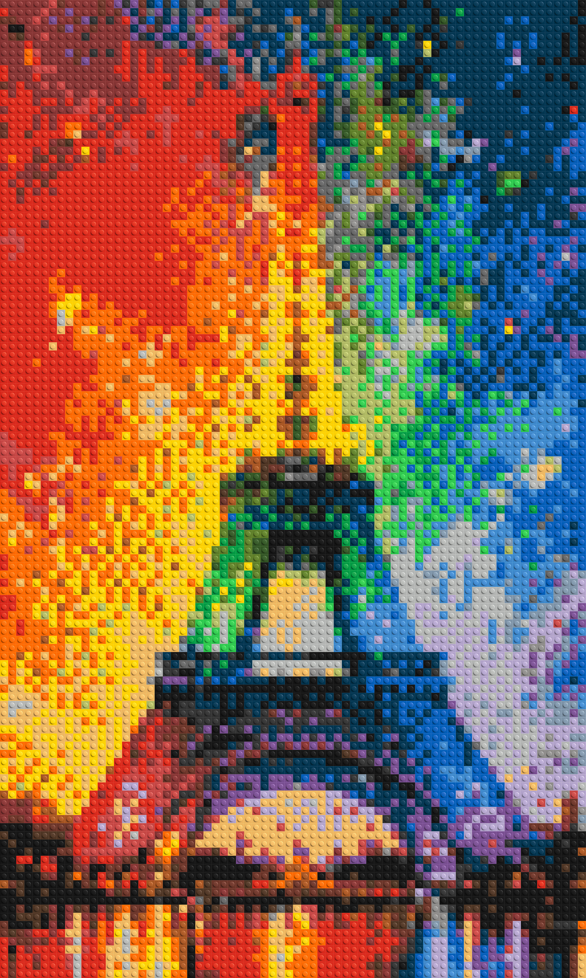 Paris Eiffel Tower Vibrant Post-Impressionist - Brick Art Mosaic Kit 3x5 large