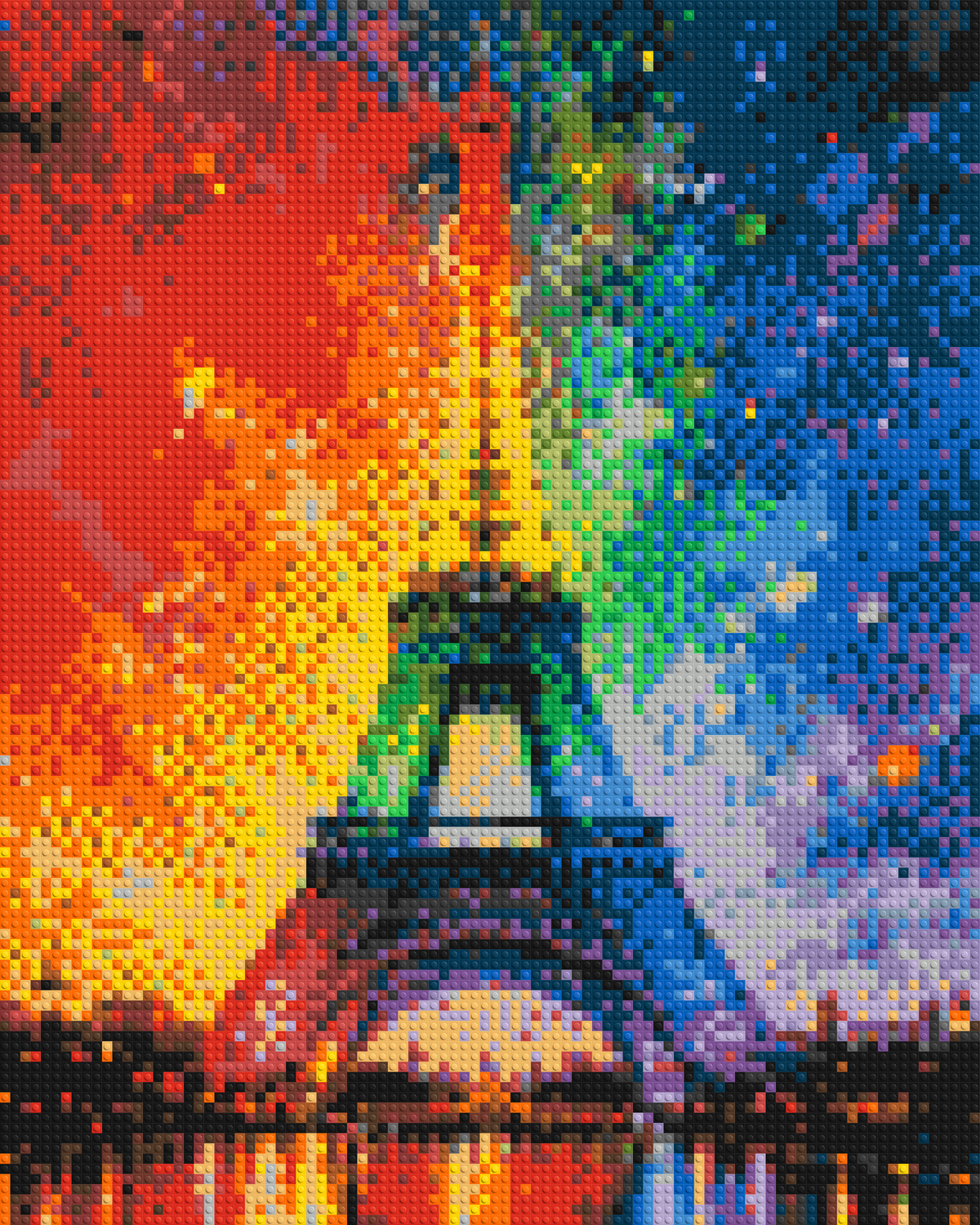 Paris Eiffel Tower Vibrant Post-Impressionist - Brick Art Mosaic Kit 4x5 large