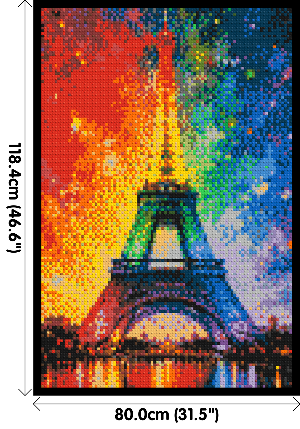 Paris Eiffel Tower Vibrant Post-Impressionist - Brick Art Mosaic Kit 4x6 large