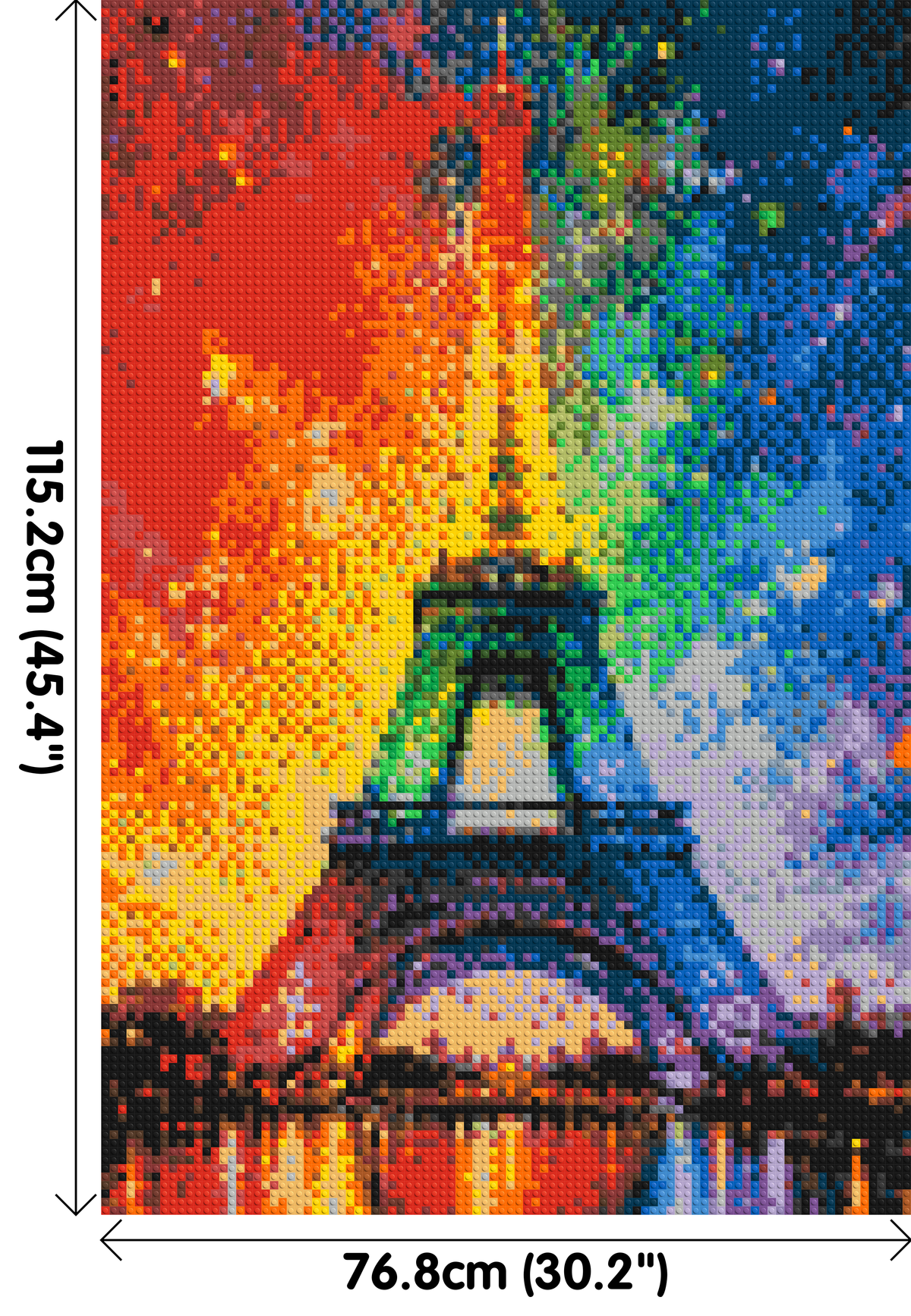Paris Eiffel Tower Vibrant Post-Impressionist - Brick Art Mosaic Kit 4x6 dimensions