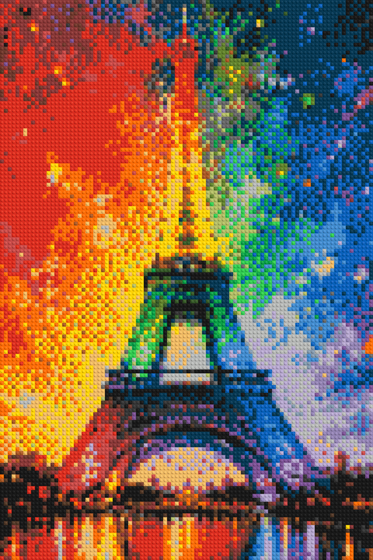 Paris Eiffel Tower Vibrant Post-Impressionist - Brick Art Mosaic Kit 4x6 large