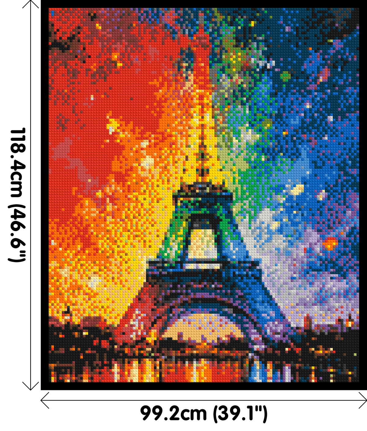 Paris Eiffel Tower Vibrant Post-Impressionist - Brick Art Mosaic Kit 5x6 large