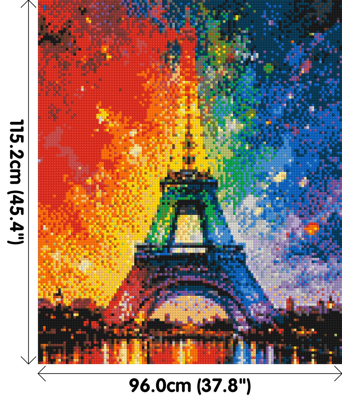 Paris Eiffel Tower Vibrant Post-Impressionist - Brick Art Mosaic Kit 5x6 dimensions