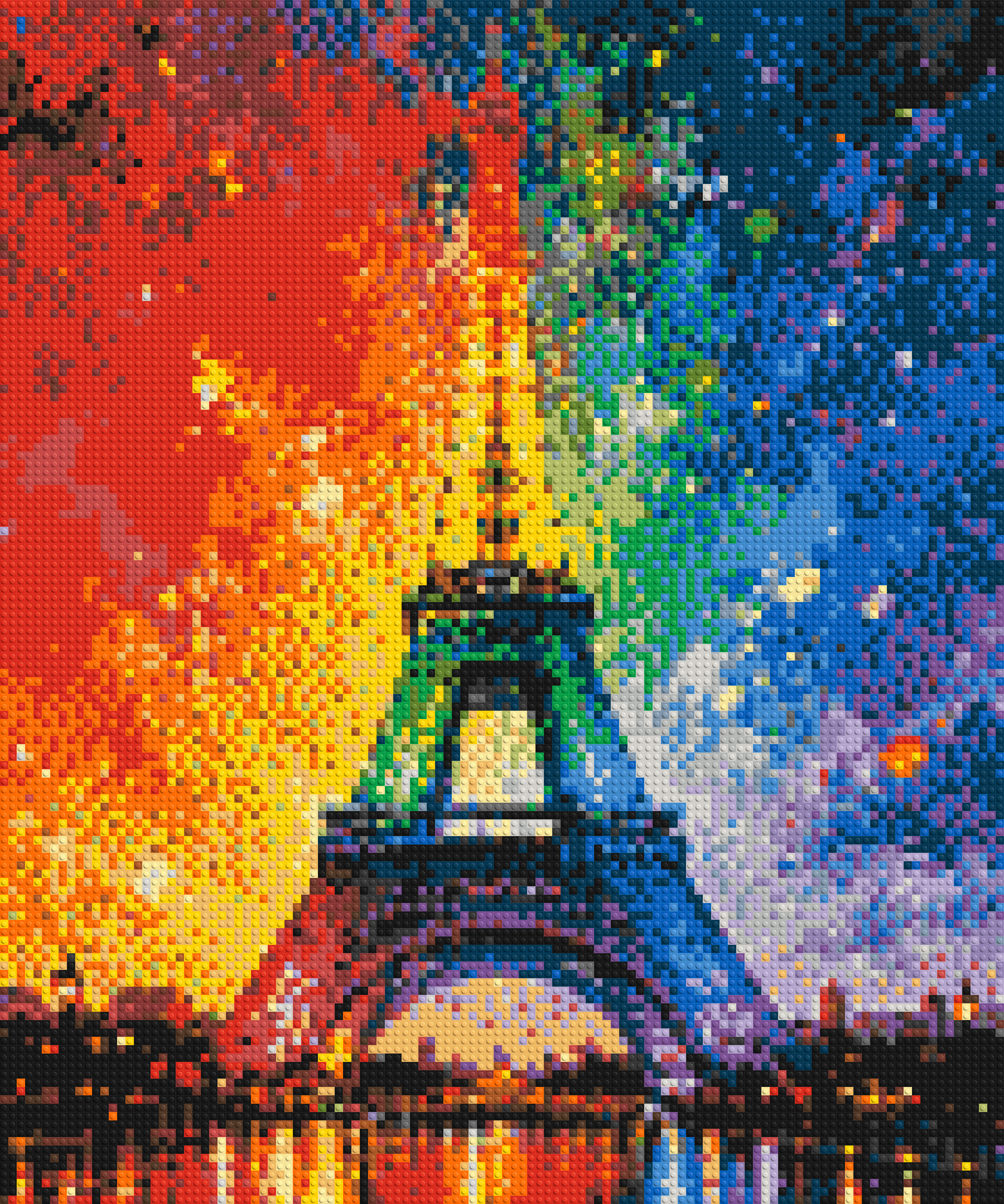Paris Eiffel Tower Vibrant Post-Impressionist - Brick Art Mosaic Kit 5x6 large