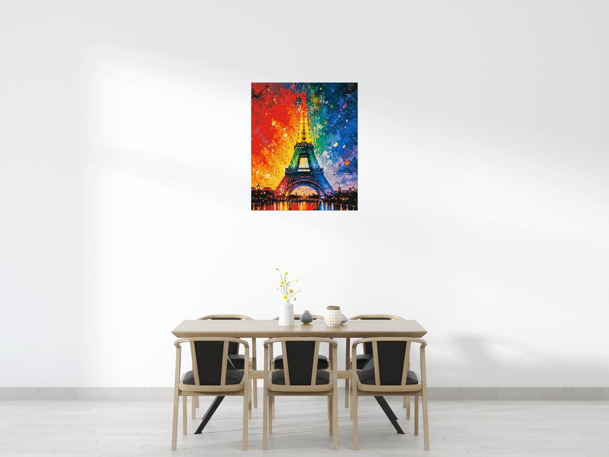 Paris Eiffel Tower Vibrant Post-Impressionist - Brick Art Mosaic Kit 5x6 large