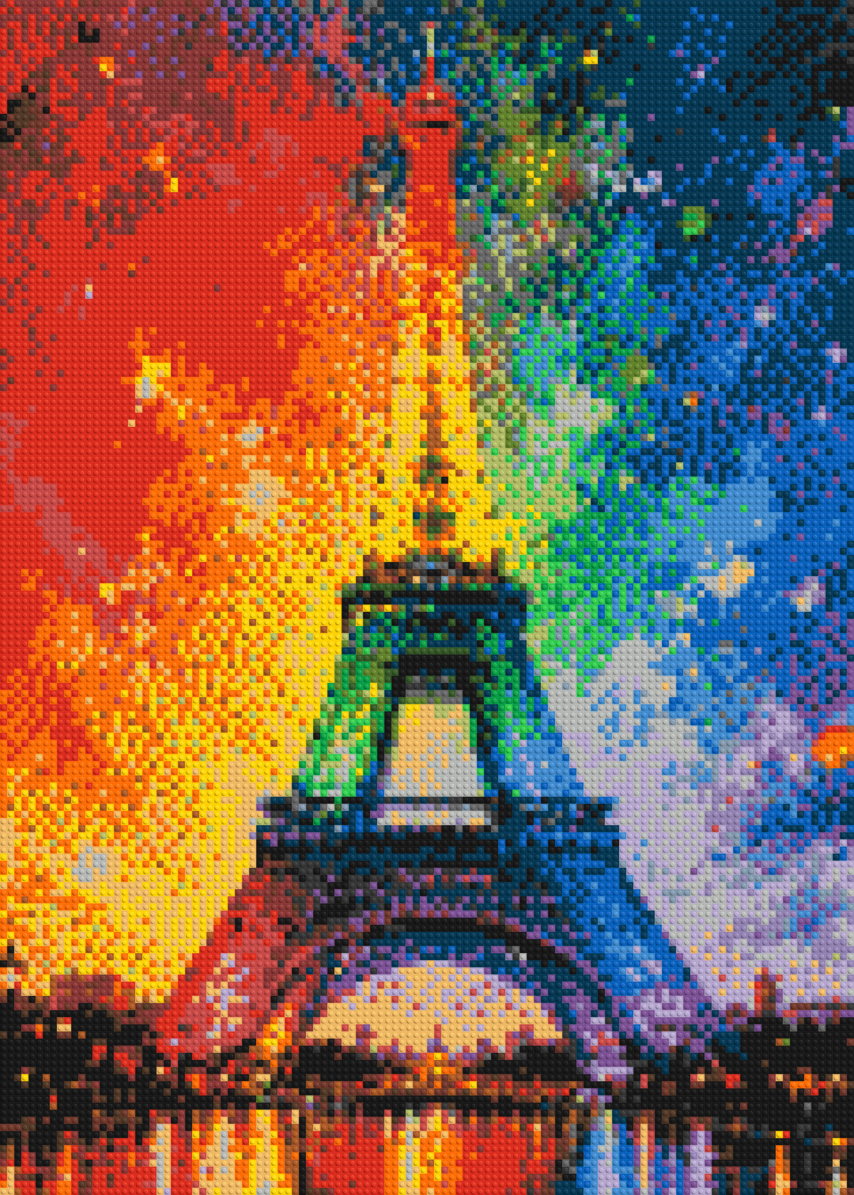Paris Eiffel Tower Vibrant Post-Impressionist - Brick Art Mosaic Kit 5x7 large