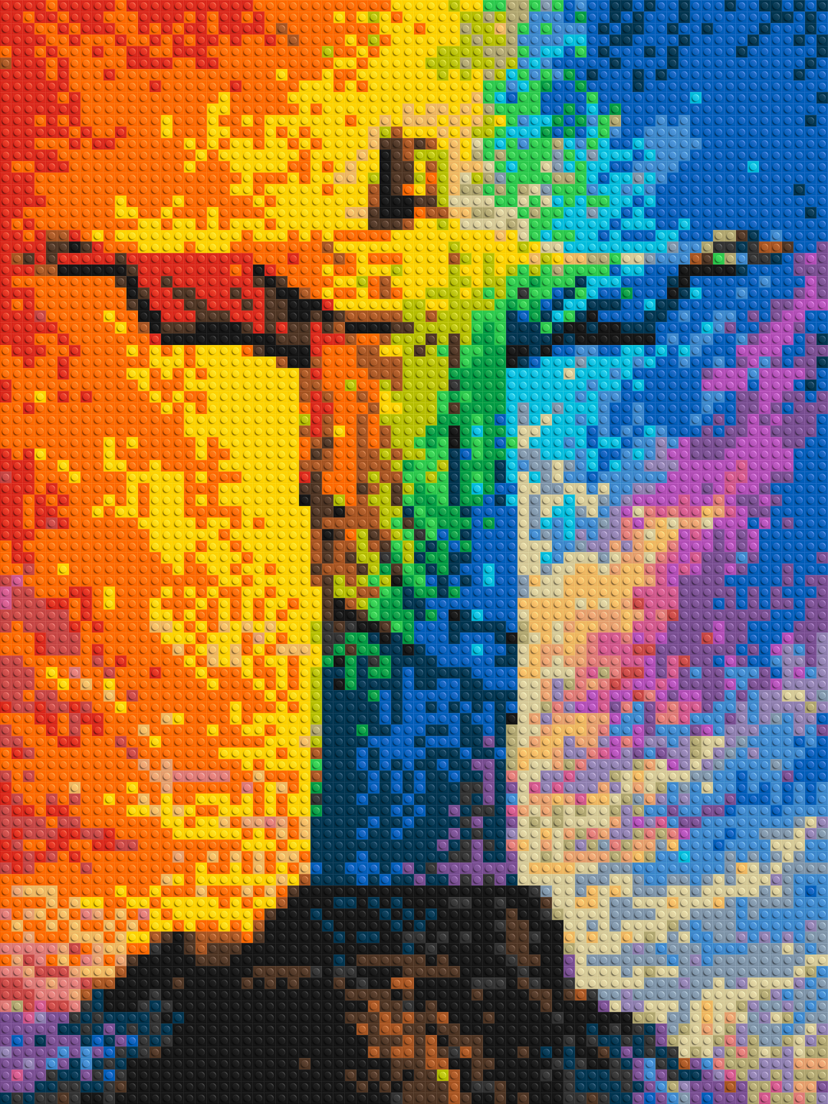 Brazil's Rio de Janeiro Christ the Redeemer Vibrant Post-Impressionist - Brick Art Mosaic Kit 3x4 large