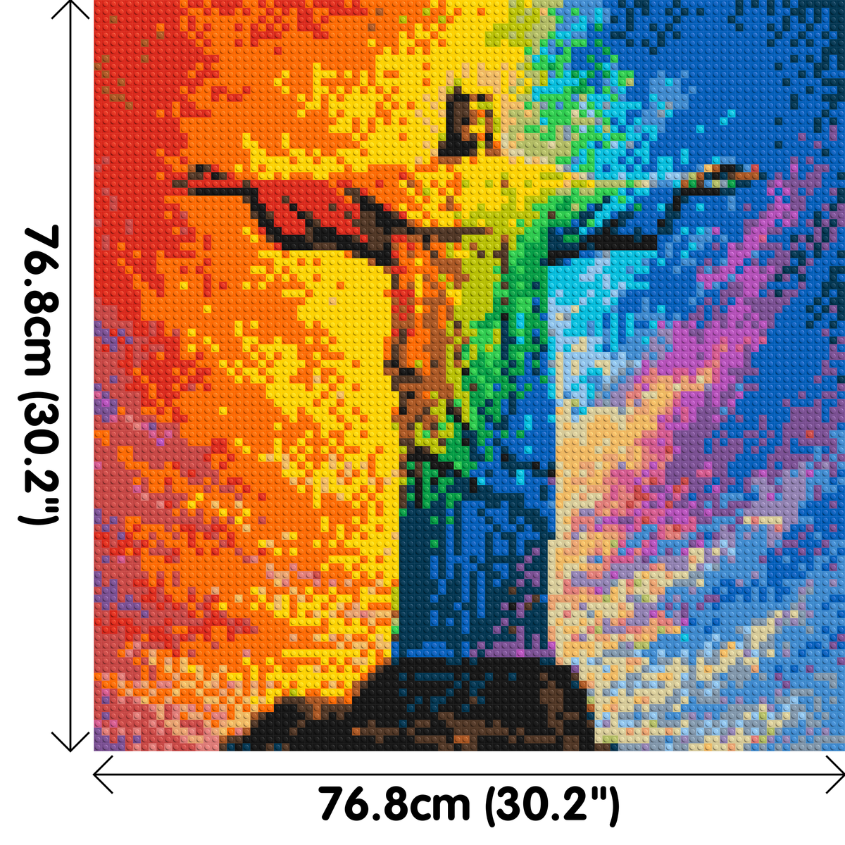 Brazil's Rio de Janeiro Christ the Redeemer Vibrant Post-Impressionist - Brick Art Mosaic Kit 4x4 large