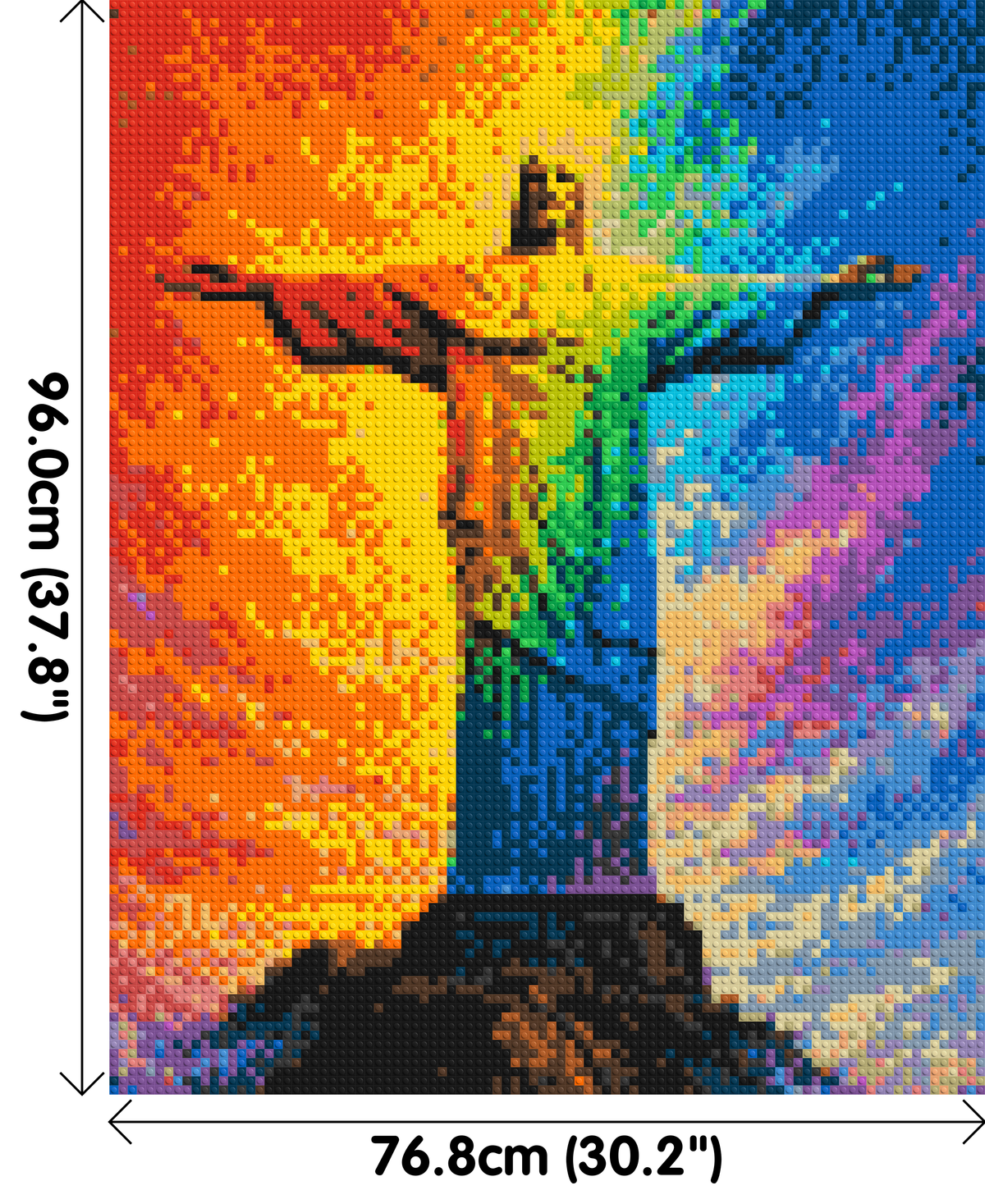 Brazil's Rio de Janeiro Christ the Redeemer Vibrant Post-Impressionist - Brick Art Mosaic Kit 4x5 dimensions