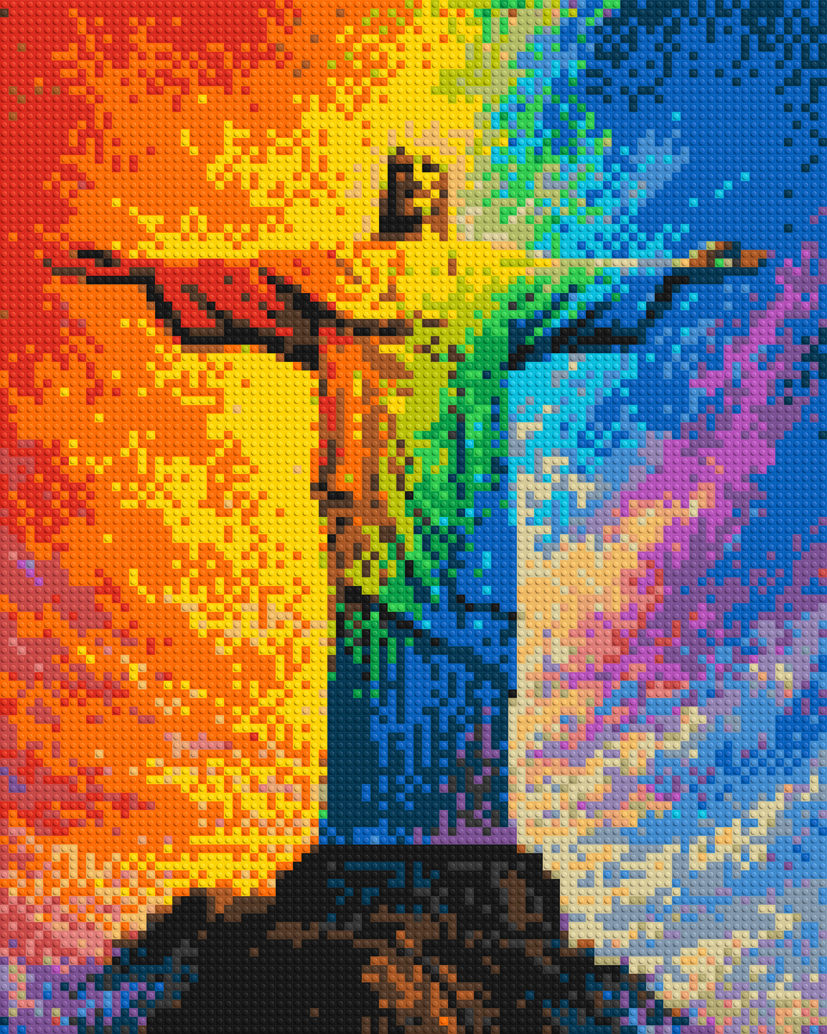 Brazil's Rio de Janeiro Christ the Redeemer Vibrant Post-Impressionist - Brick Art Mosaic Kit 4x5 large