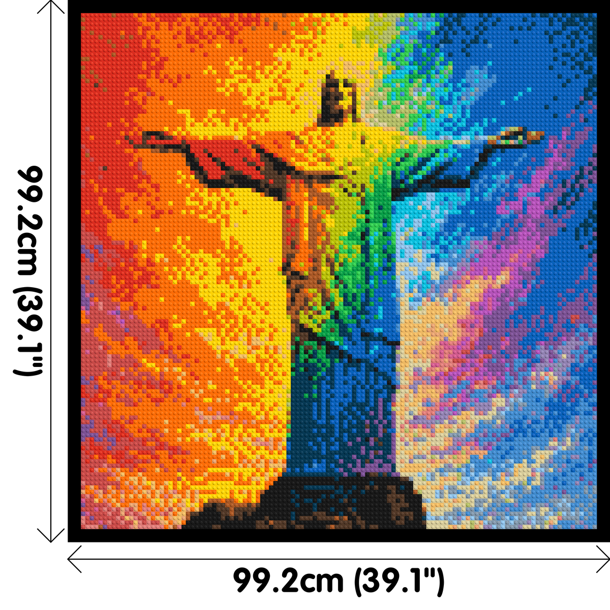 Brazil's Rio de Janeiro Christ the Redeemer Vibrant Post-Impressionist - Brick Art Mosaic Kit 5x5 large