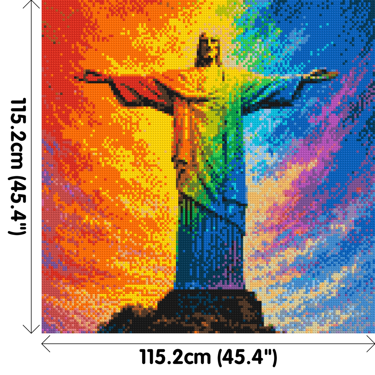 Brazil's Rio de Janeiro Christ the Redeemer Vibrant Post-Impressionist - Brick Art Mosaic Kit 6x6 dimensions