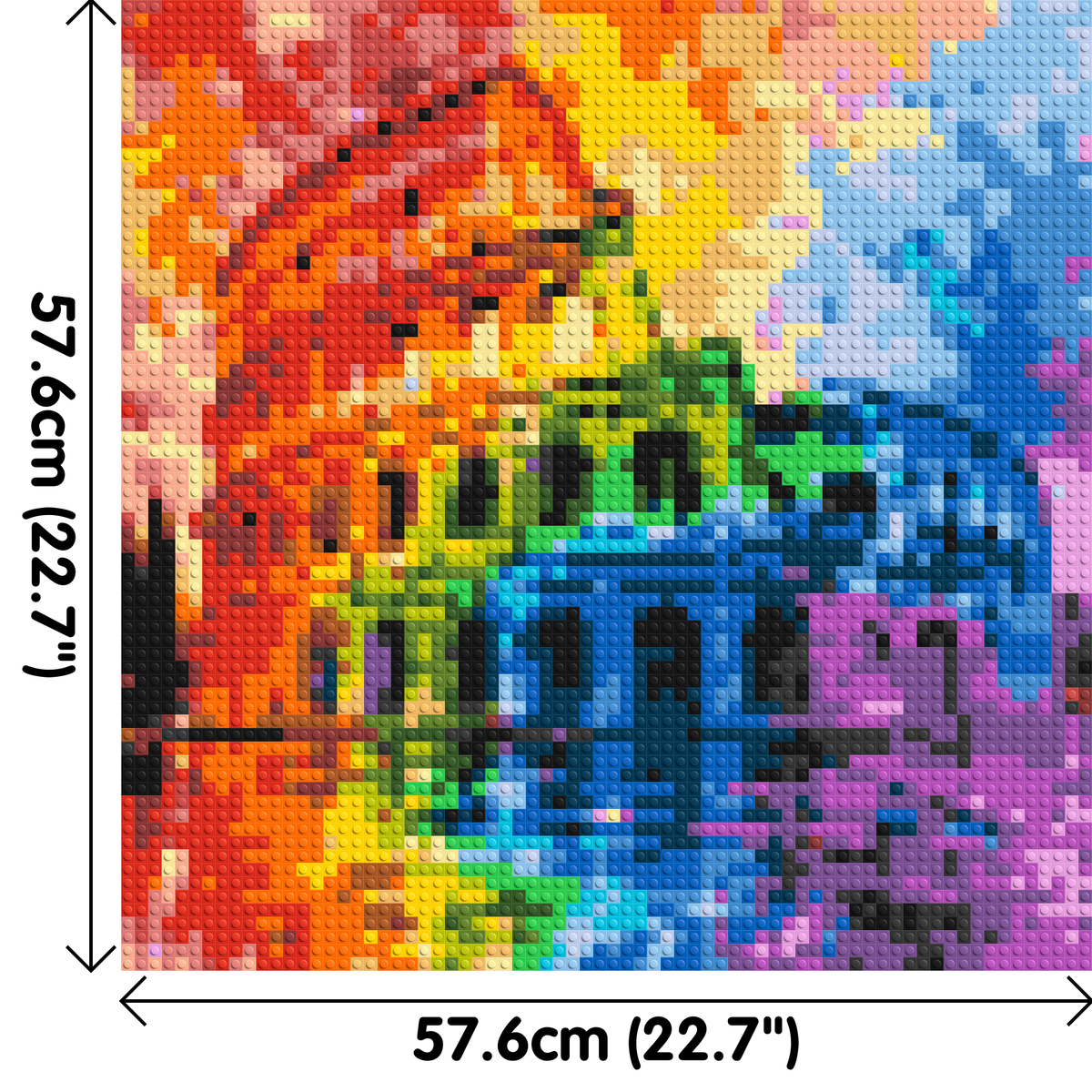 Rome Colosseum Vibrant Watercolor Art - Brick Art Mosaic Kit 3x3 dimensions