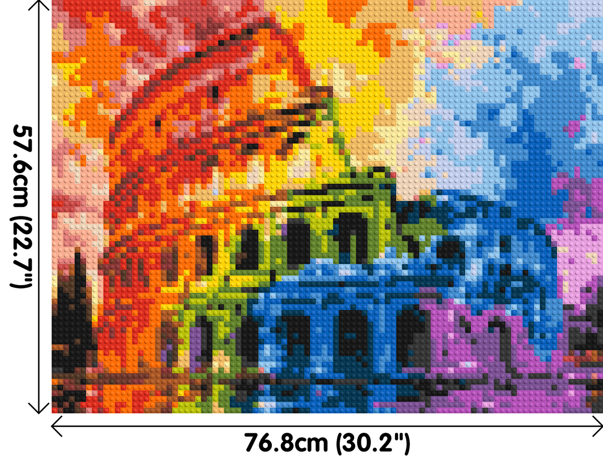 Rome Colosseum Vibrant Watercolor Art - Brick Art Mosaic Kit 4x3 large