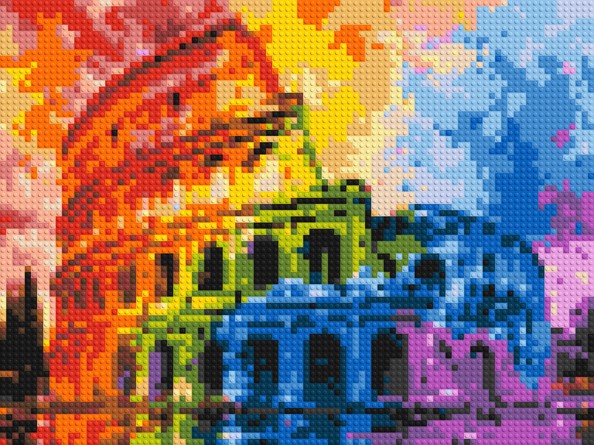 Rome Colosseum Vibrant Watercolor Art - Brick Art Mosaic Kit 4x3 large