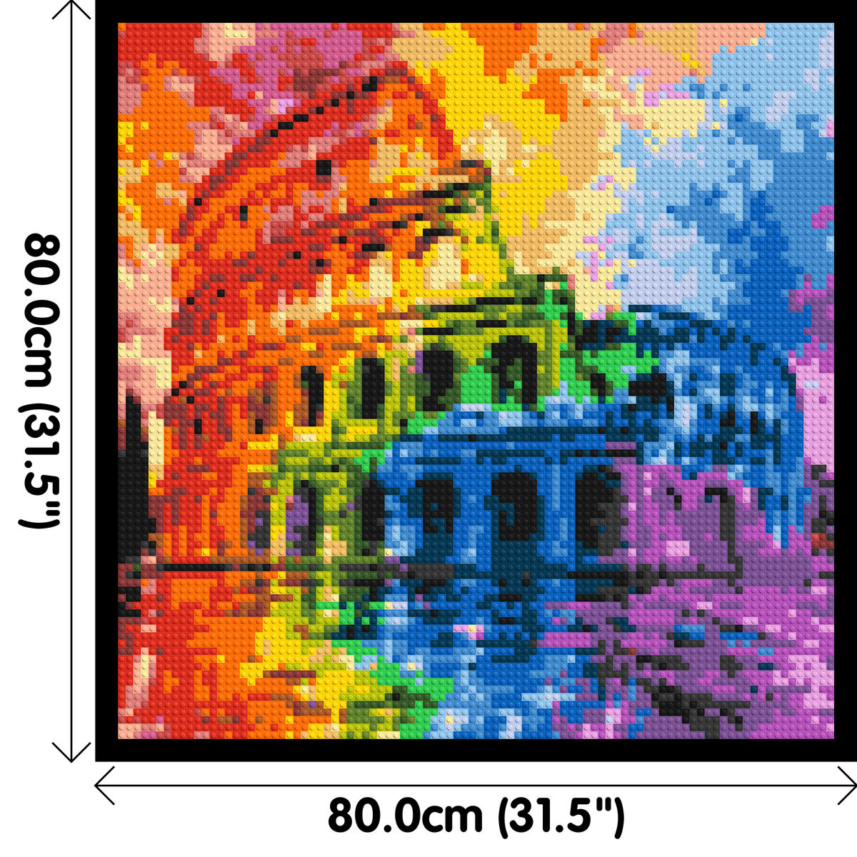 Rome Colosseum Vibrant Watercolor Art - Brick Art Mosaic Kit 4x4 dimensions with frame